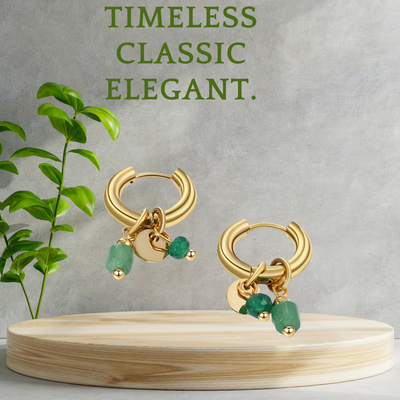 18K Gold Plated - Elegant Design Stainless Steel Waterproof Hoop Earrings for Women